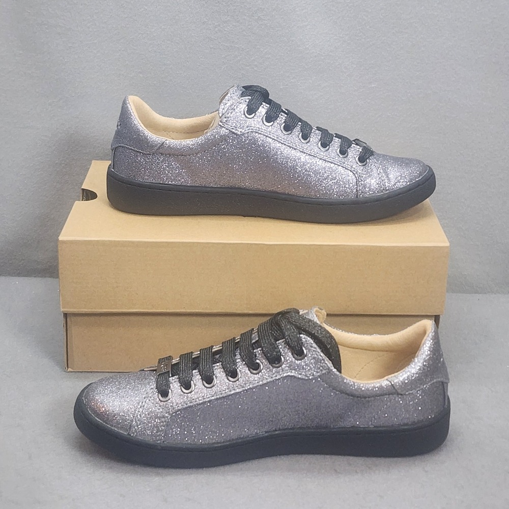 UGG Jass Glitter Sneakers Silver Black Sparkle Low Top Womens 7.5 1100213 NIB